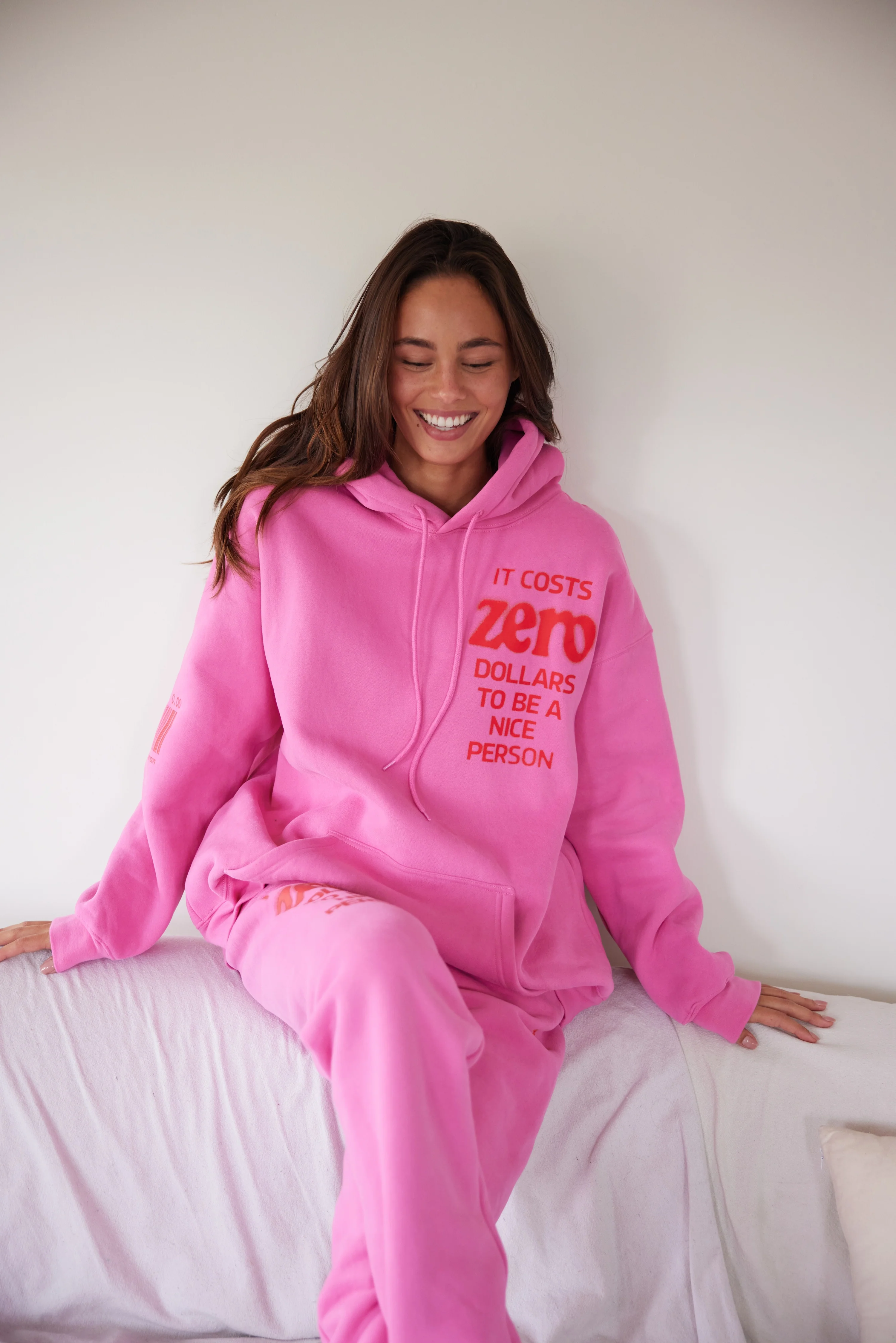 It Costs $0.00 To Be A Nice Person Pink Hoodie - Image 13