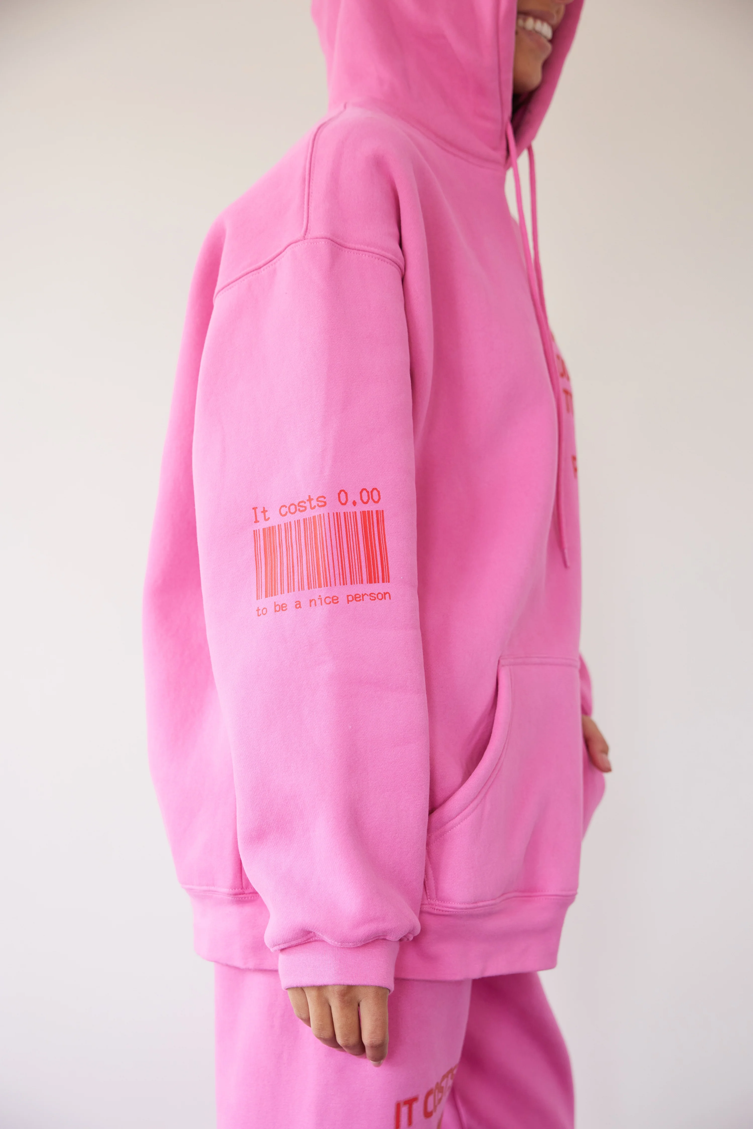 It Costs $0.00 To Be A Nice Person Pink Hoodie - Image 16