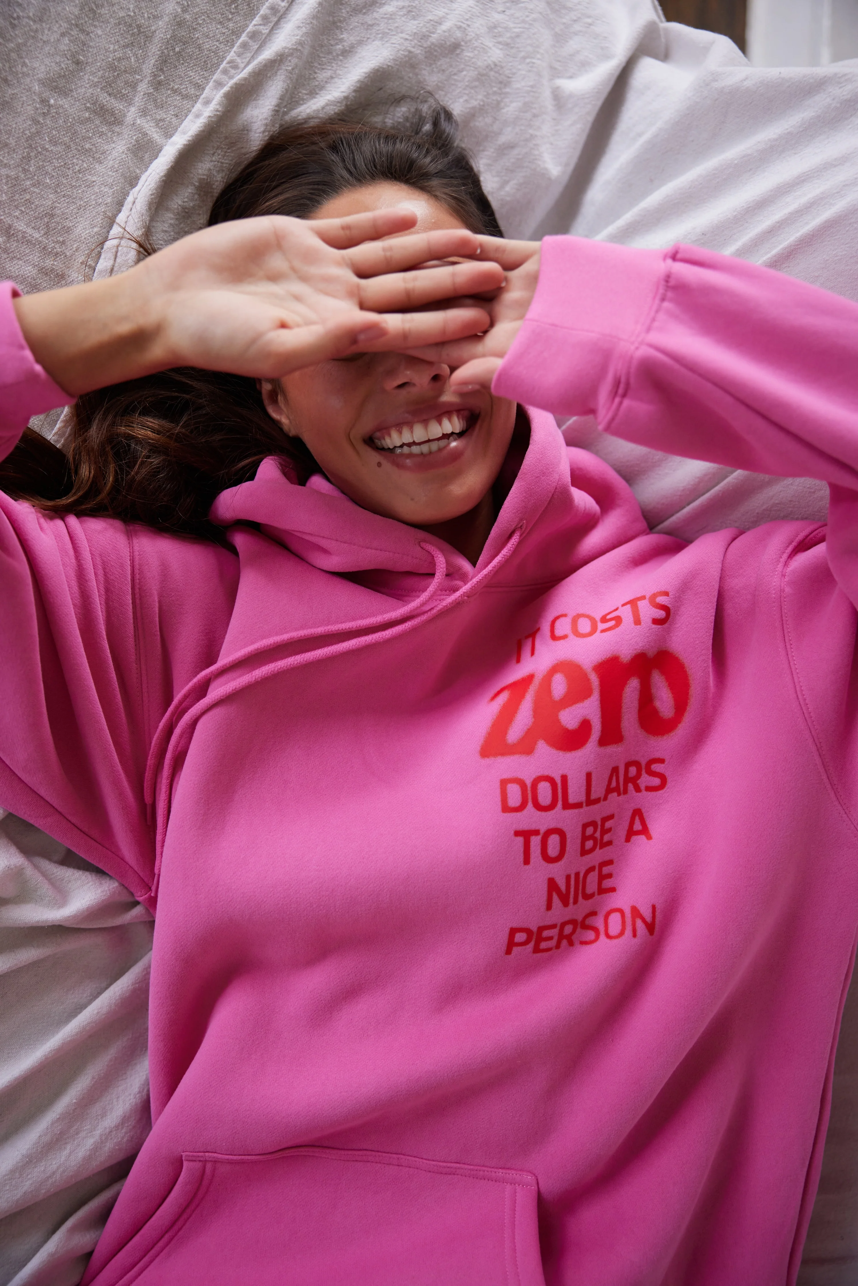 It Costs $0.00 To Be A Nice Person Pink Hoodie - Image 8
