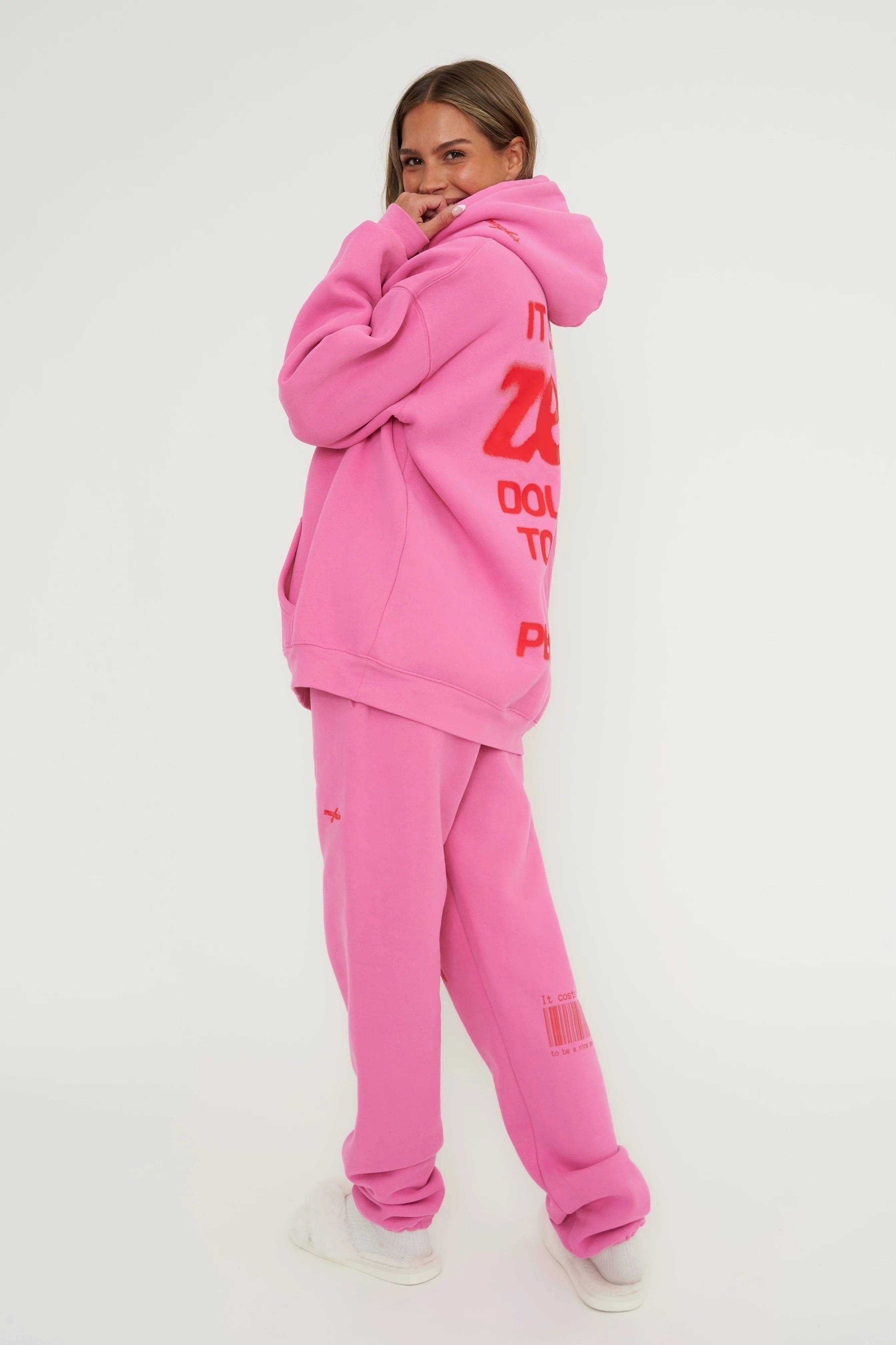 It Costs $0.00 To Be A Nice Person Pink Sweatpants - Image 11