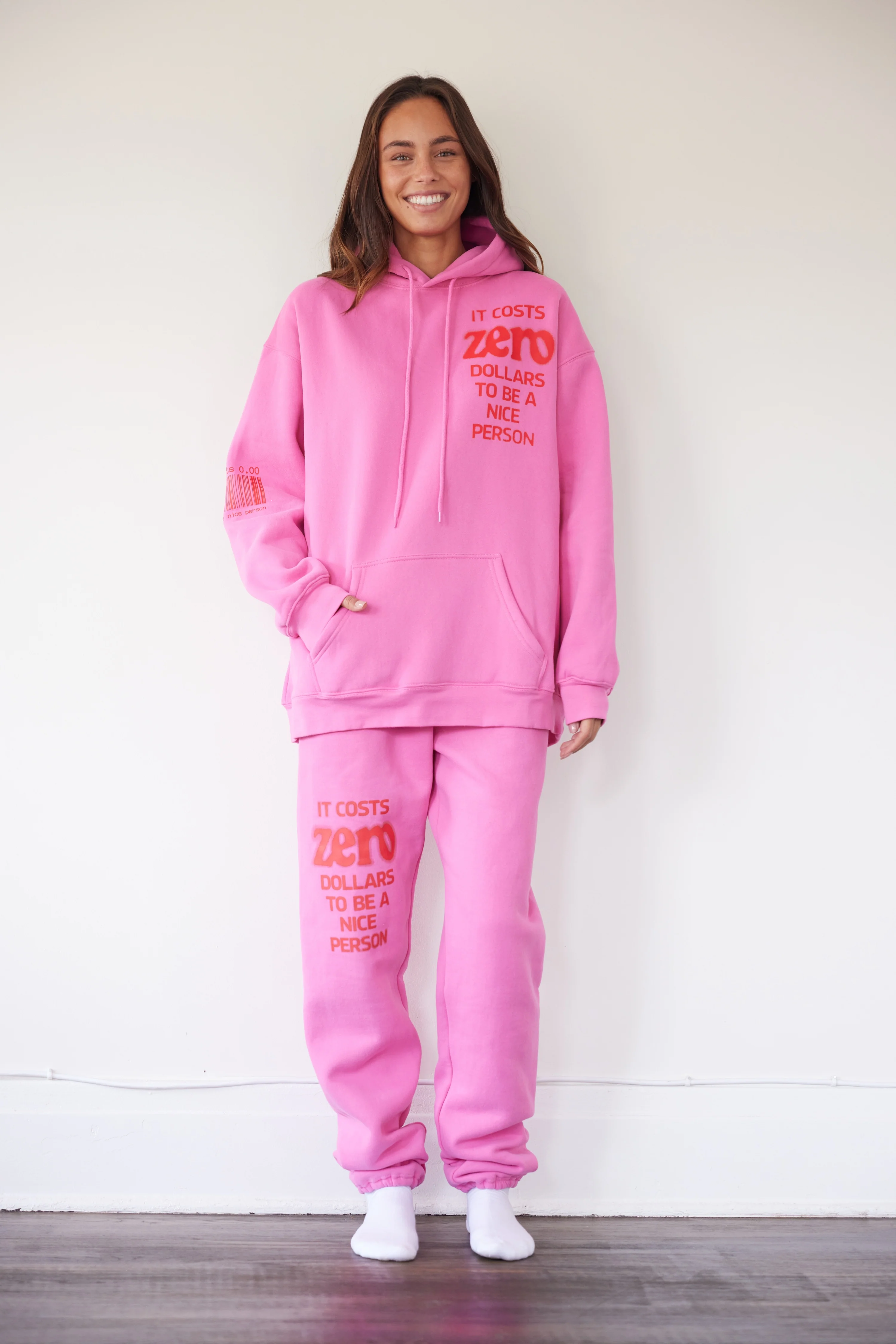 It Costs $0.00 To Be A Nice Person Pink Sweatpants - Image 15