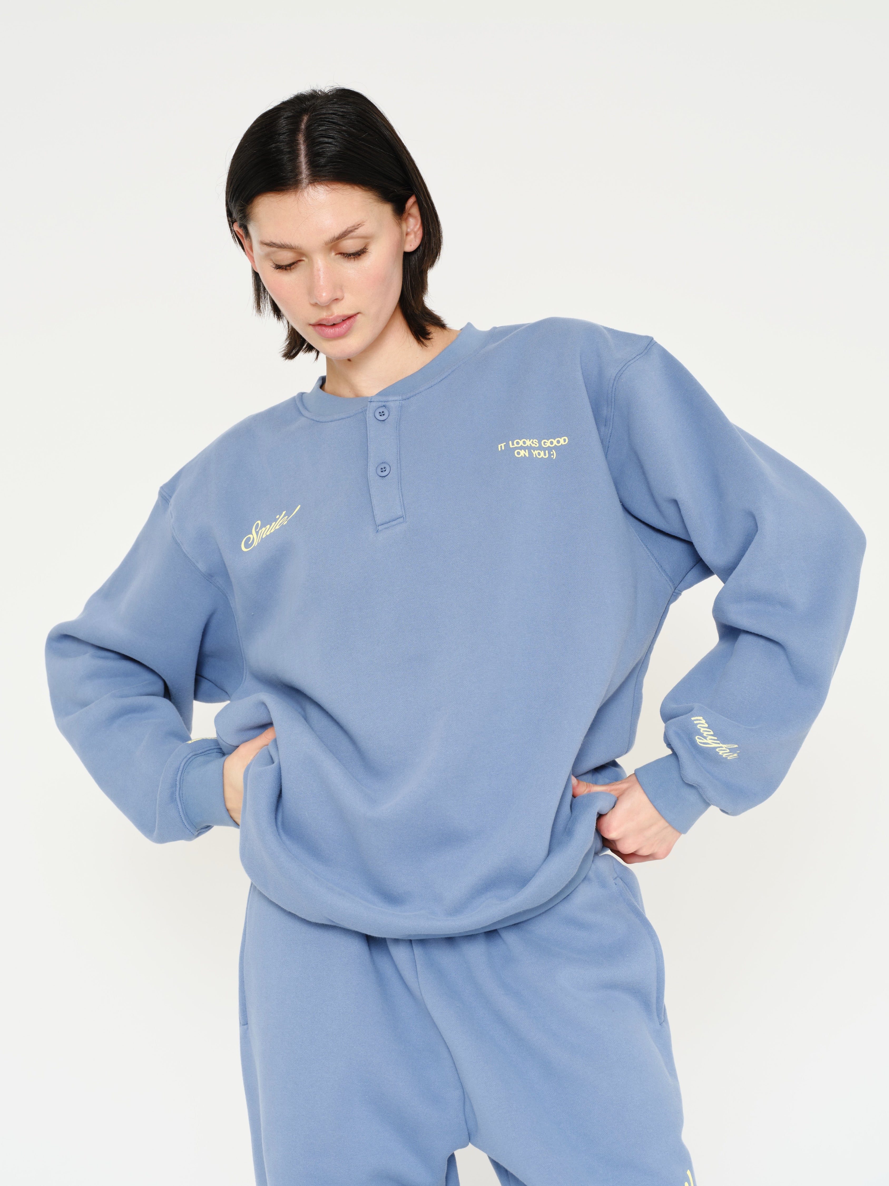 Smile Oversized Henley - Image 10