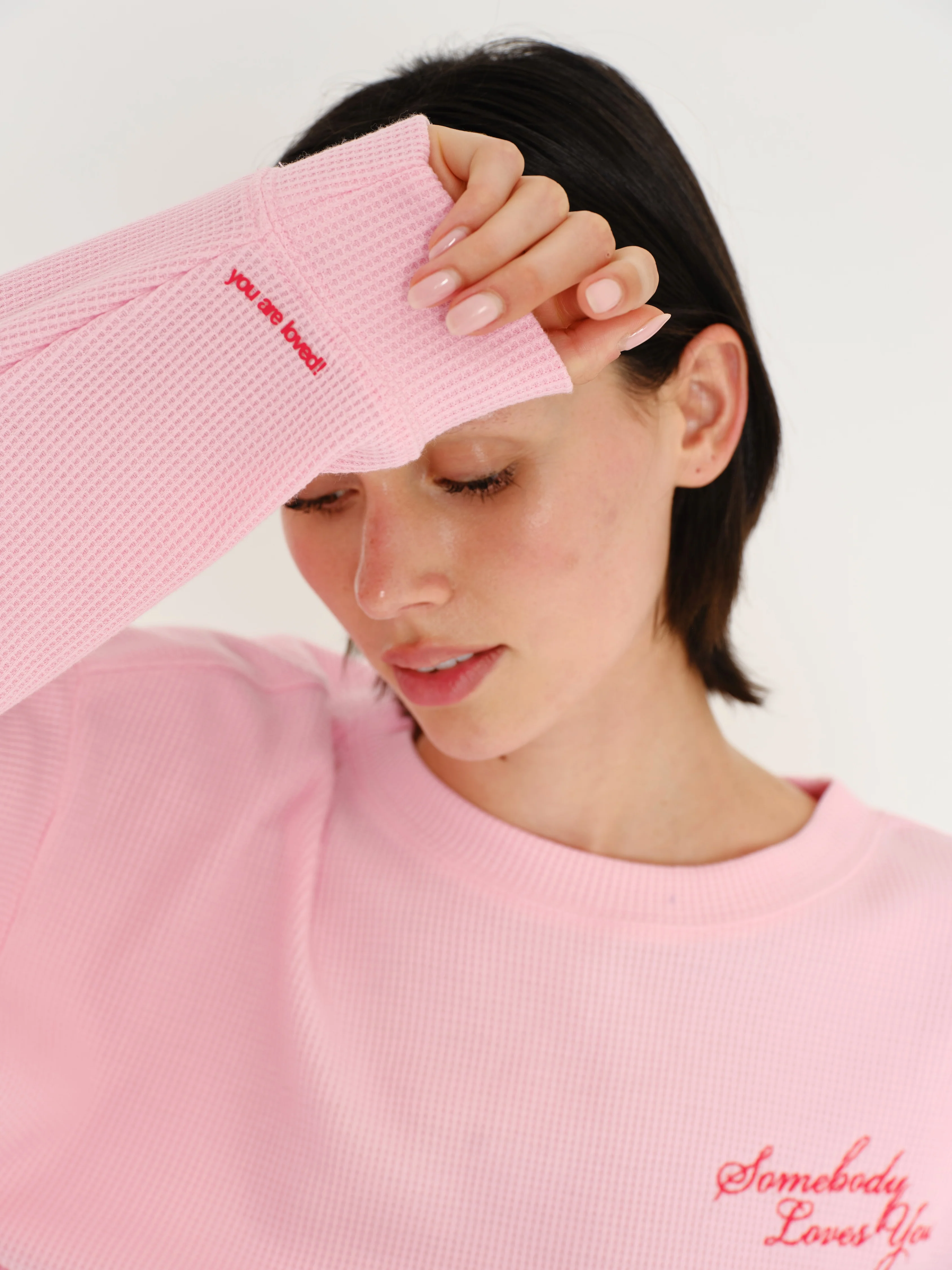 Somebody Loves You Waffle Crewneck - Image 4