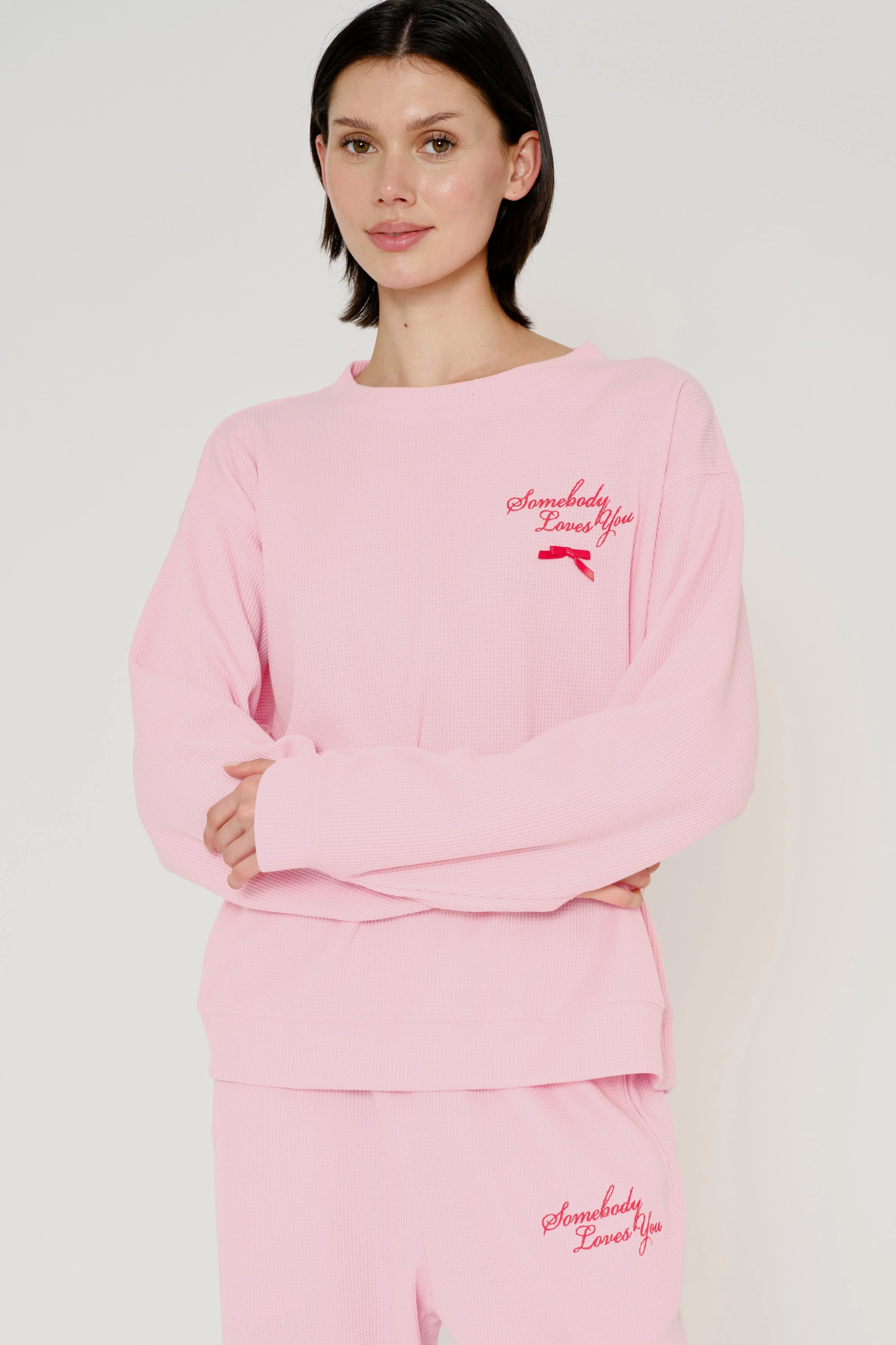 Somebody Loves You Waffle Crewneck - Image 8