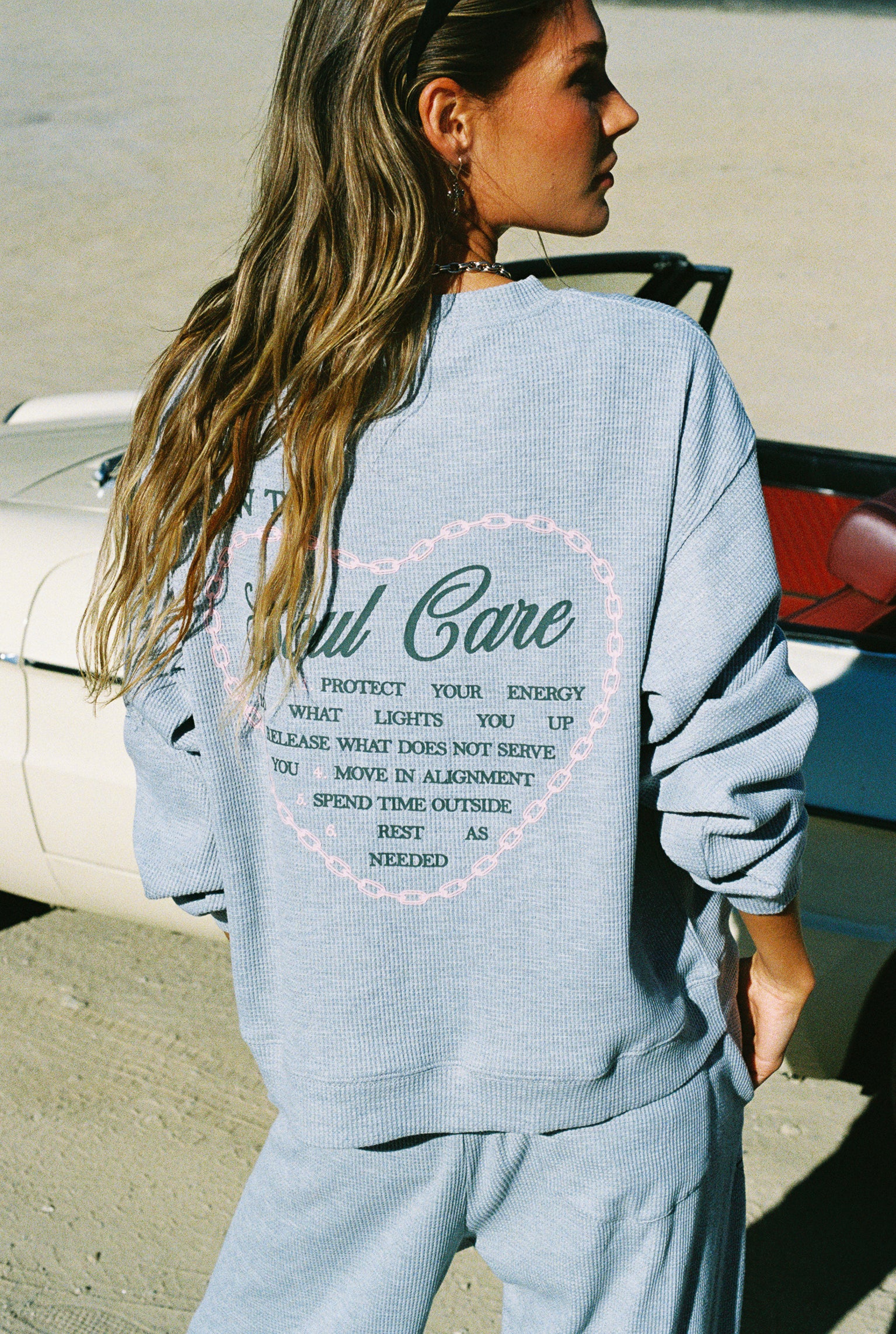 Soul Grey Relaxed Waffle Crewneck - Image 12