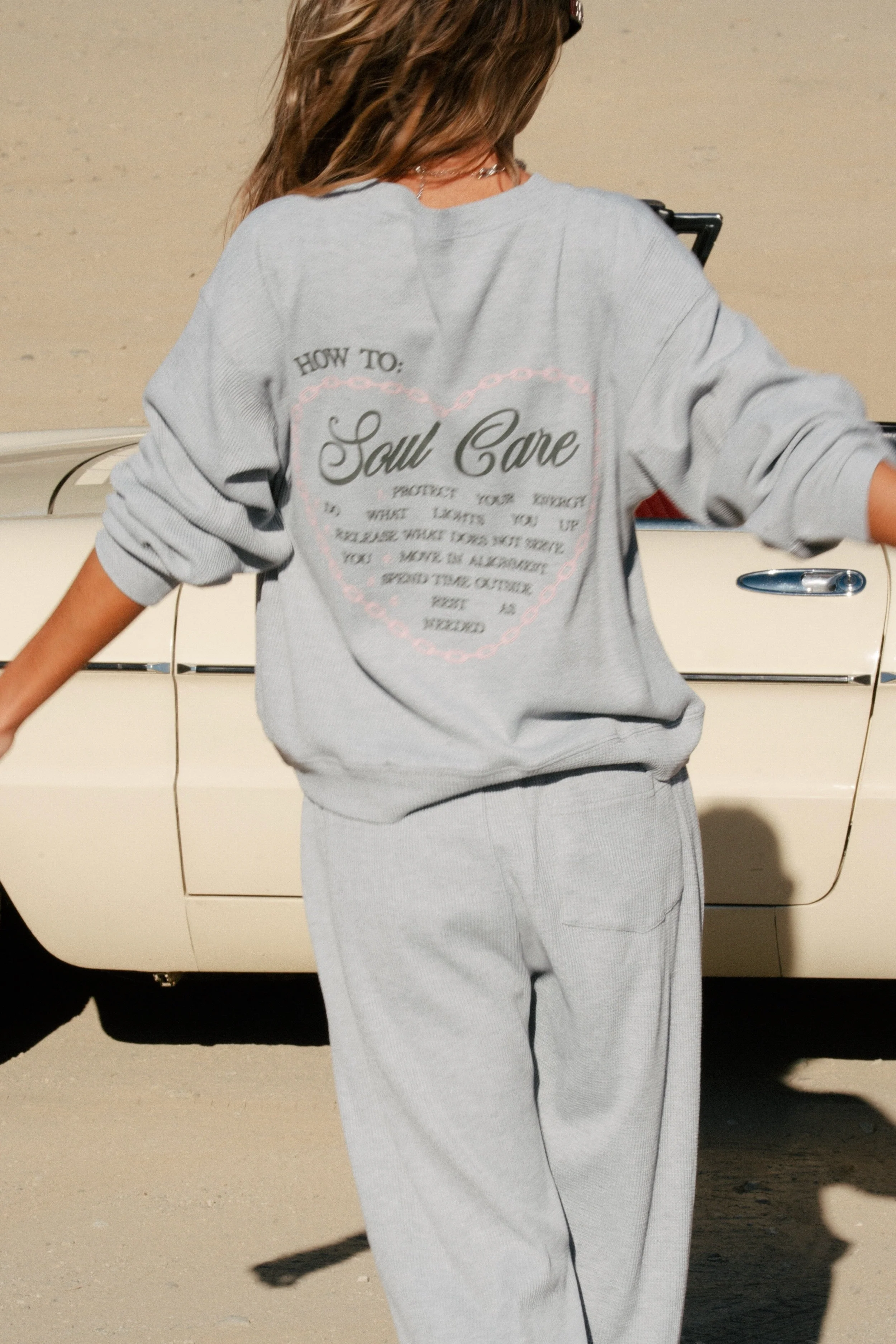 Soul Grey Relaxed Waffle Crewneck - Image 4