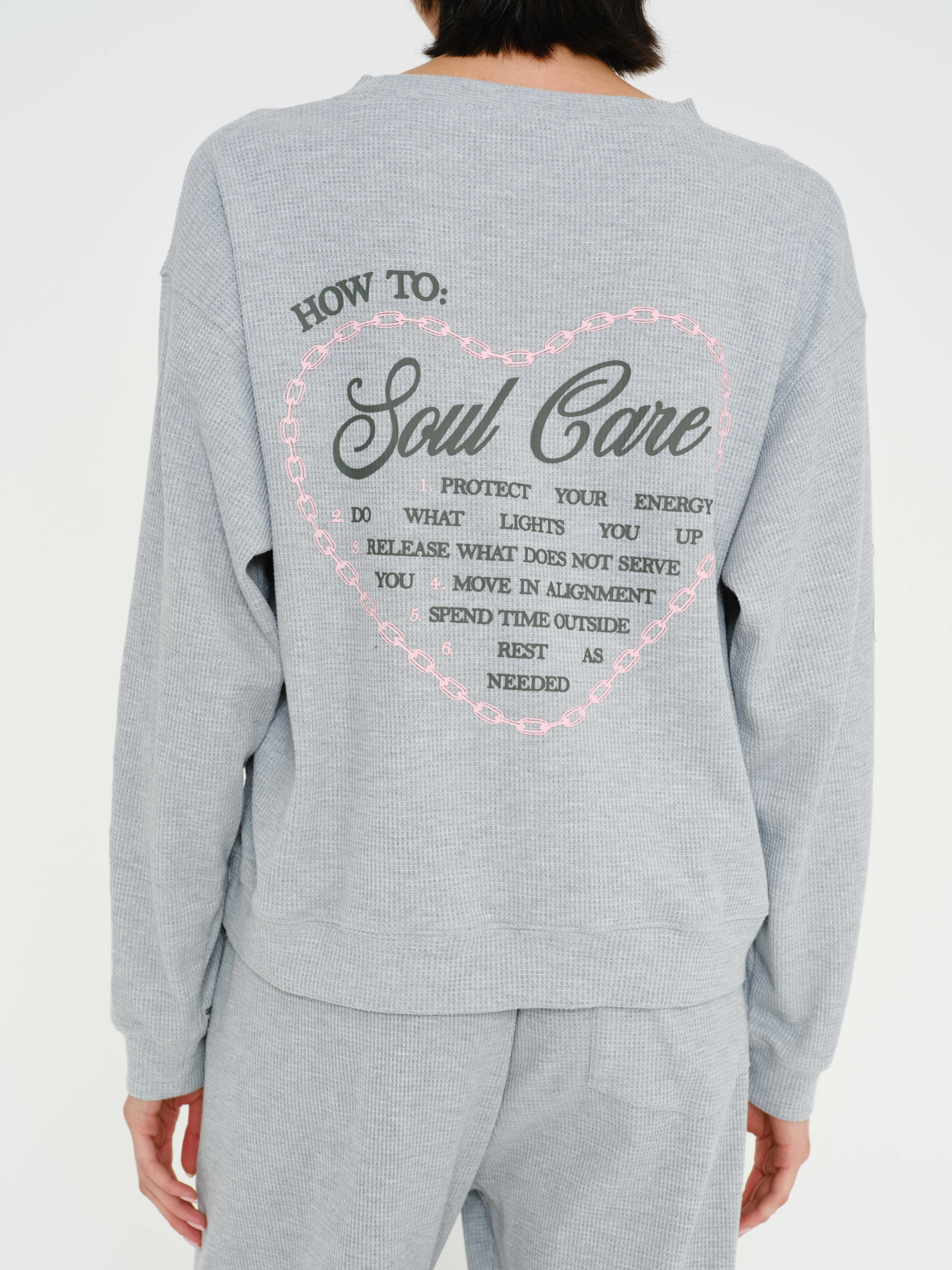 Soul Grey Relaxed Waffle Crewneck - Image 6