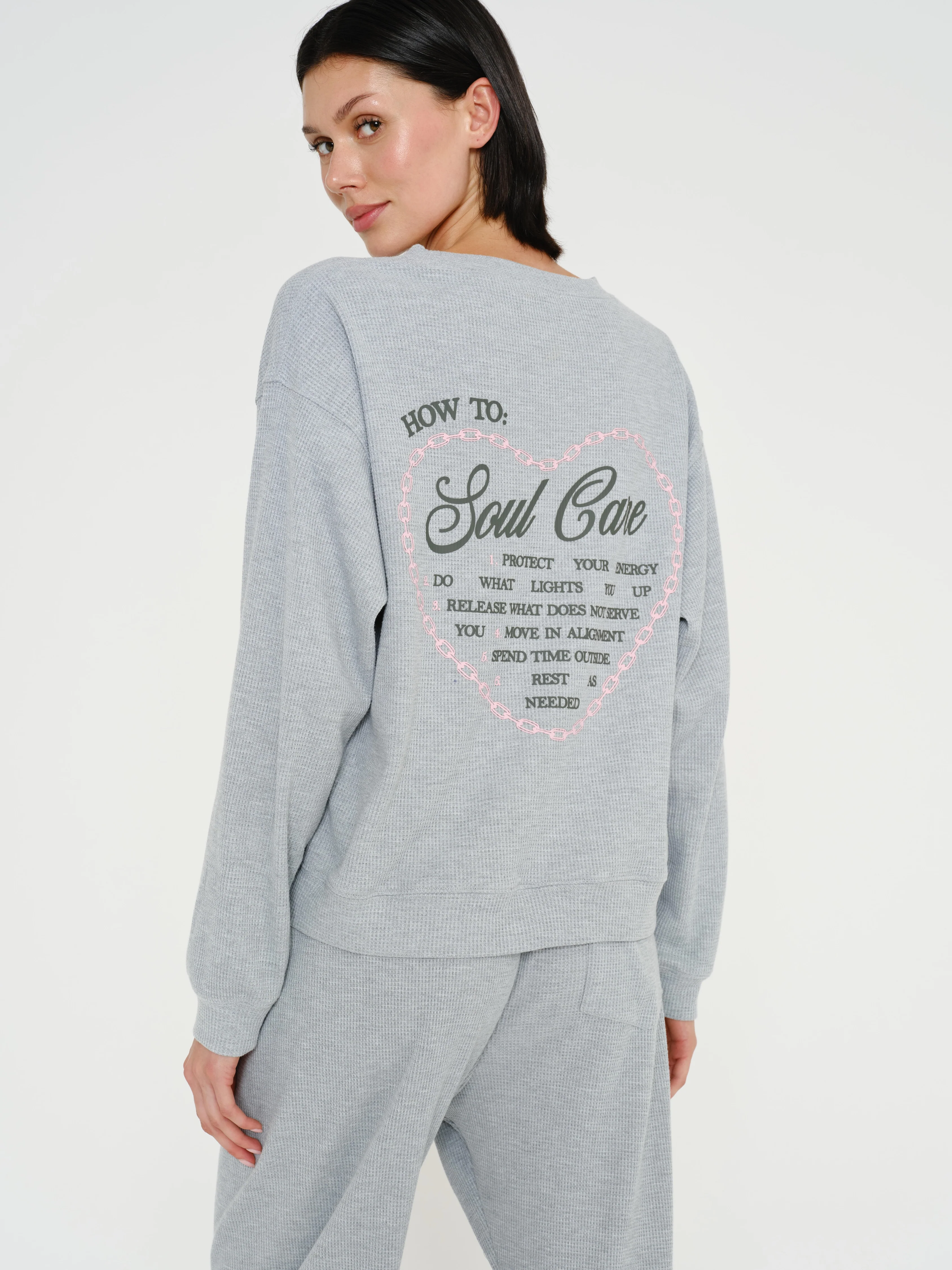 Soul Grey Relaxed Waffle Crewneck - Image 8