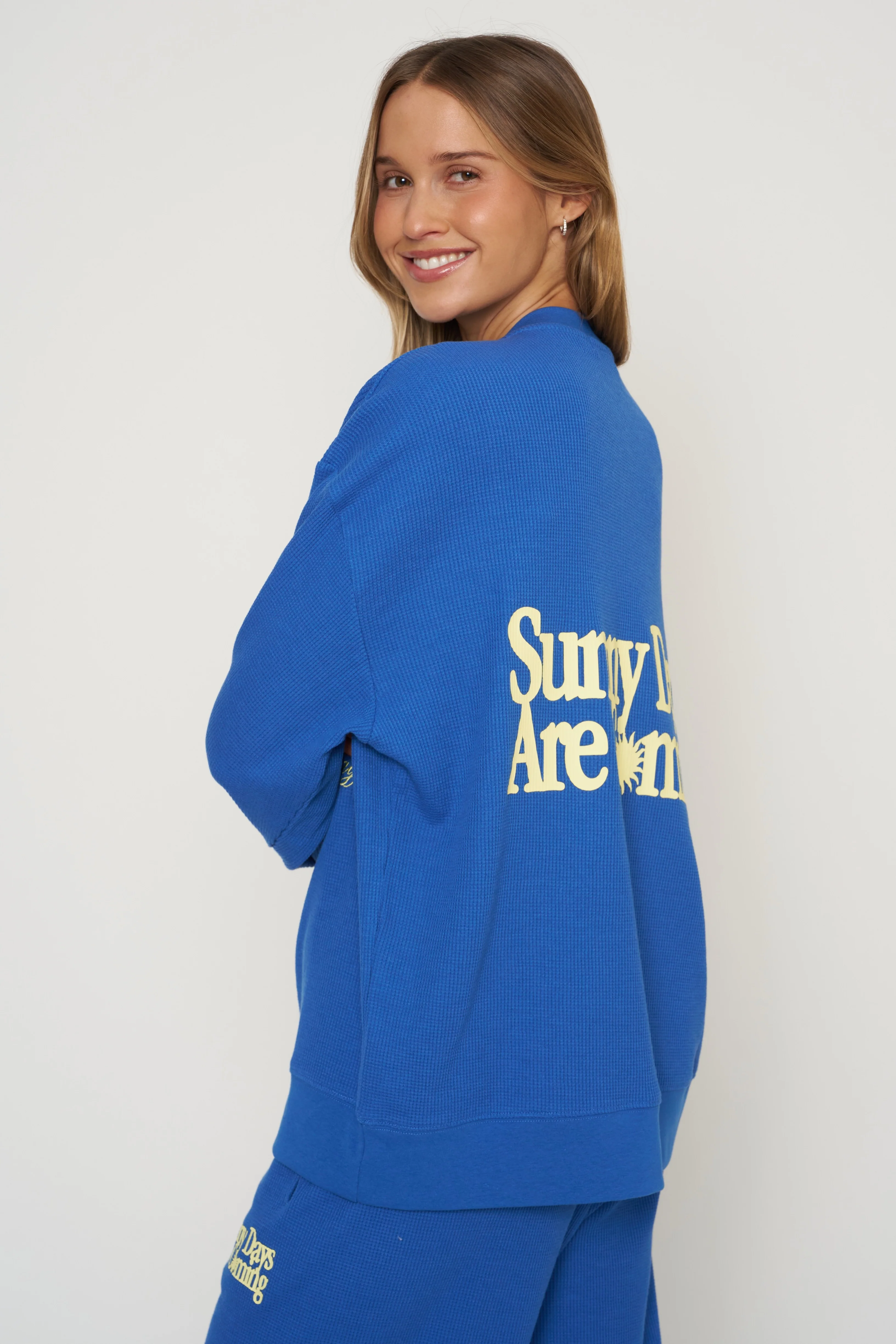 Sunny Days Are Coming Classic Waffle Crewneck - Image 3