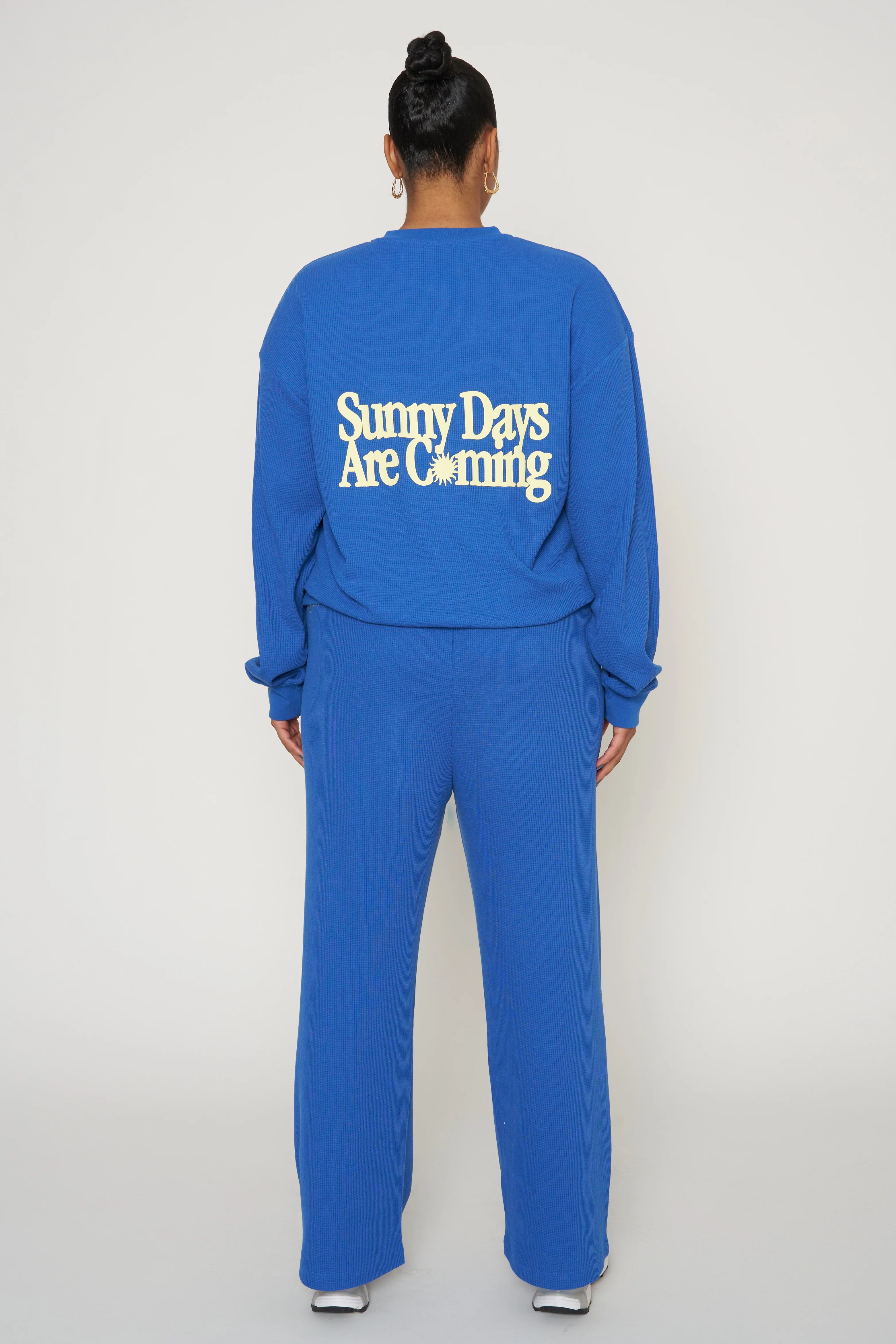Sunny Days Are Coming Classic Waffle Wide Leg Sweatpants - Image 10