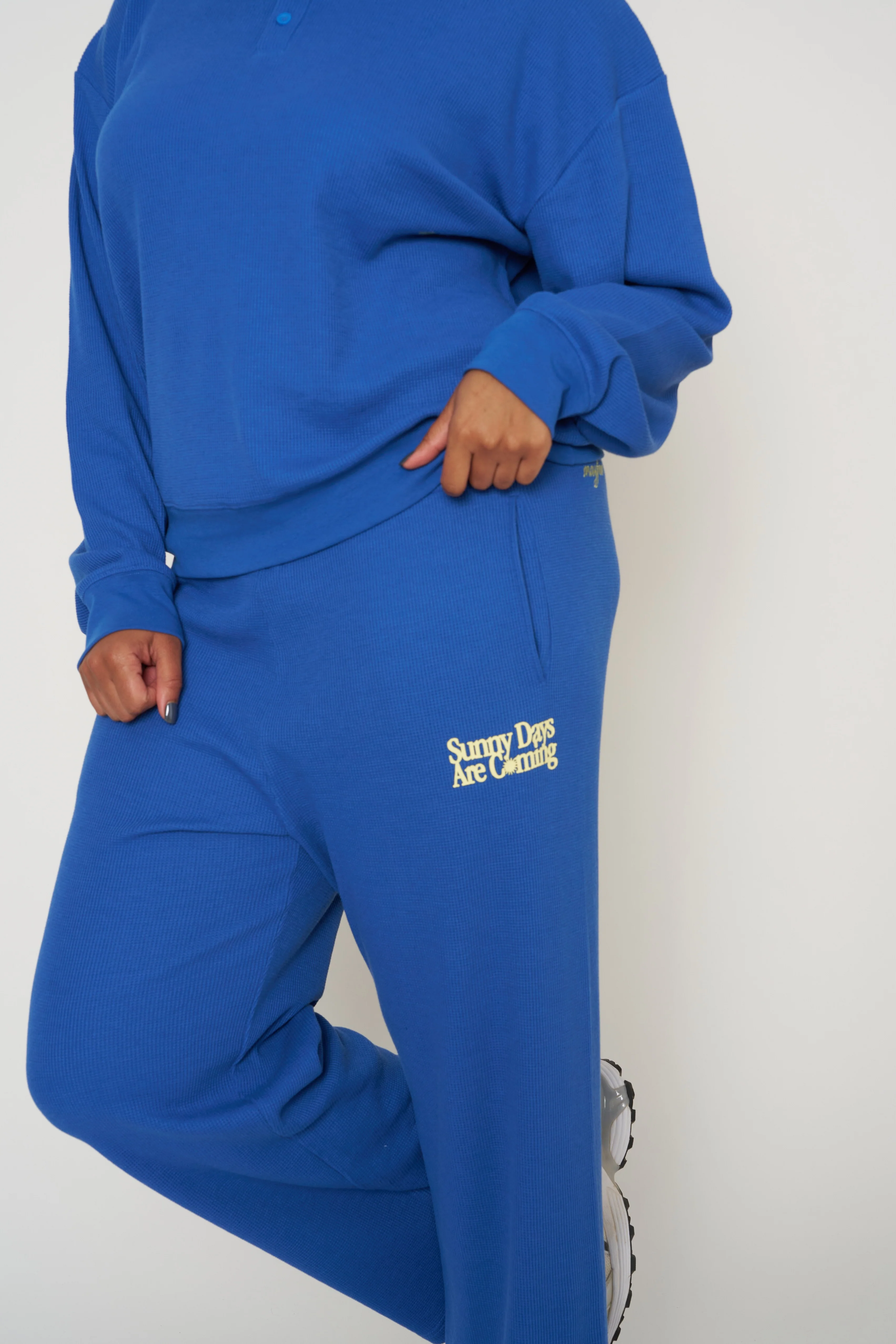 Sunny Days Are Coming Classic Waffle Wide Leg Sweatpants - Image 8