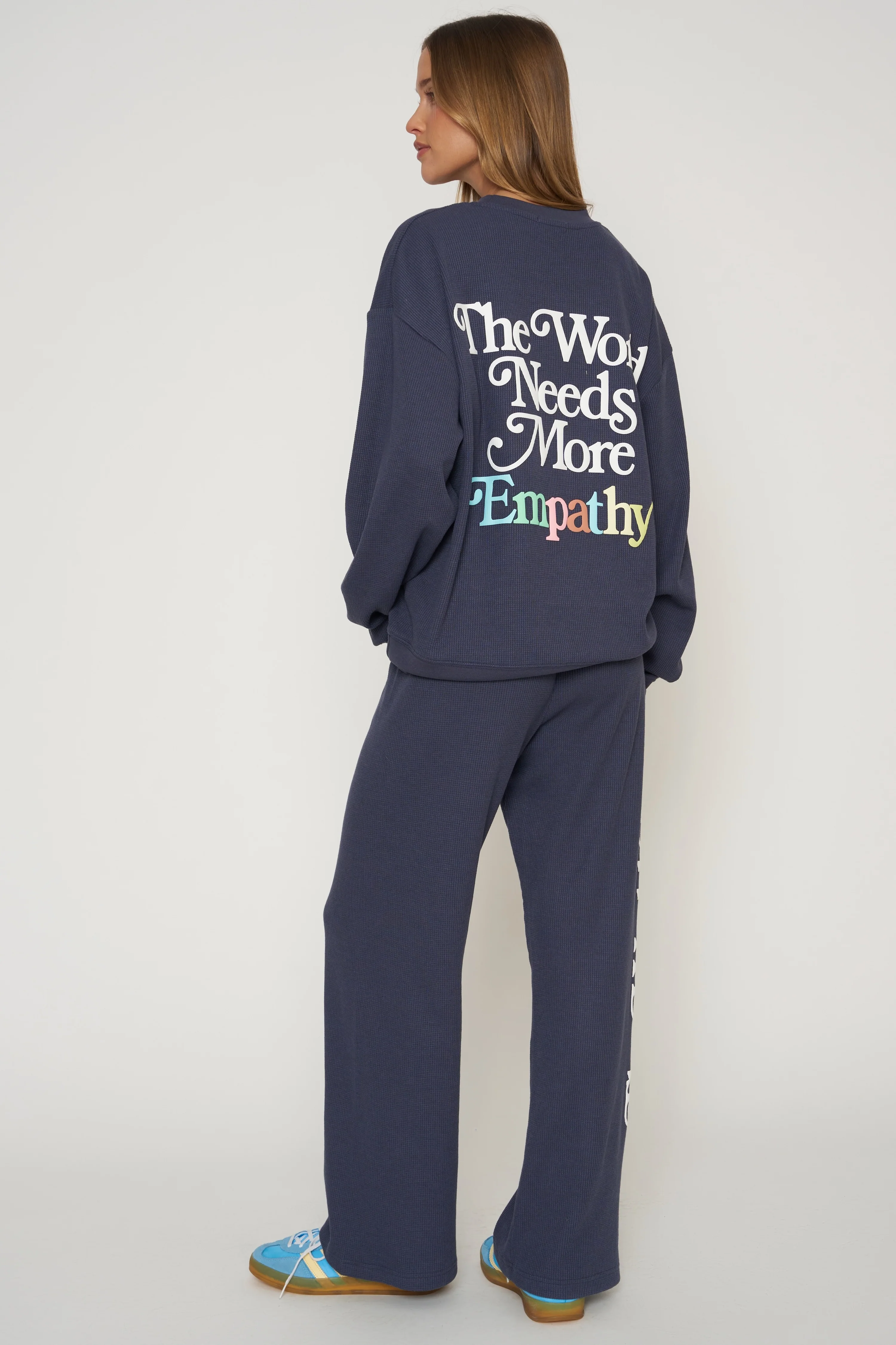 World Needs More Empathy Waffle Classic Crewneck - Image 12