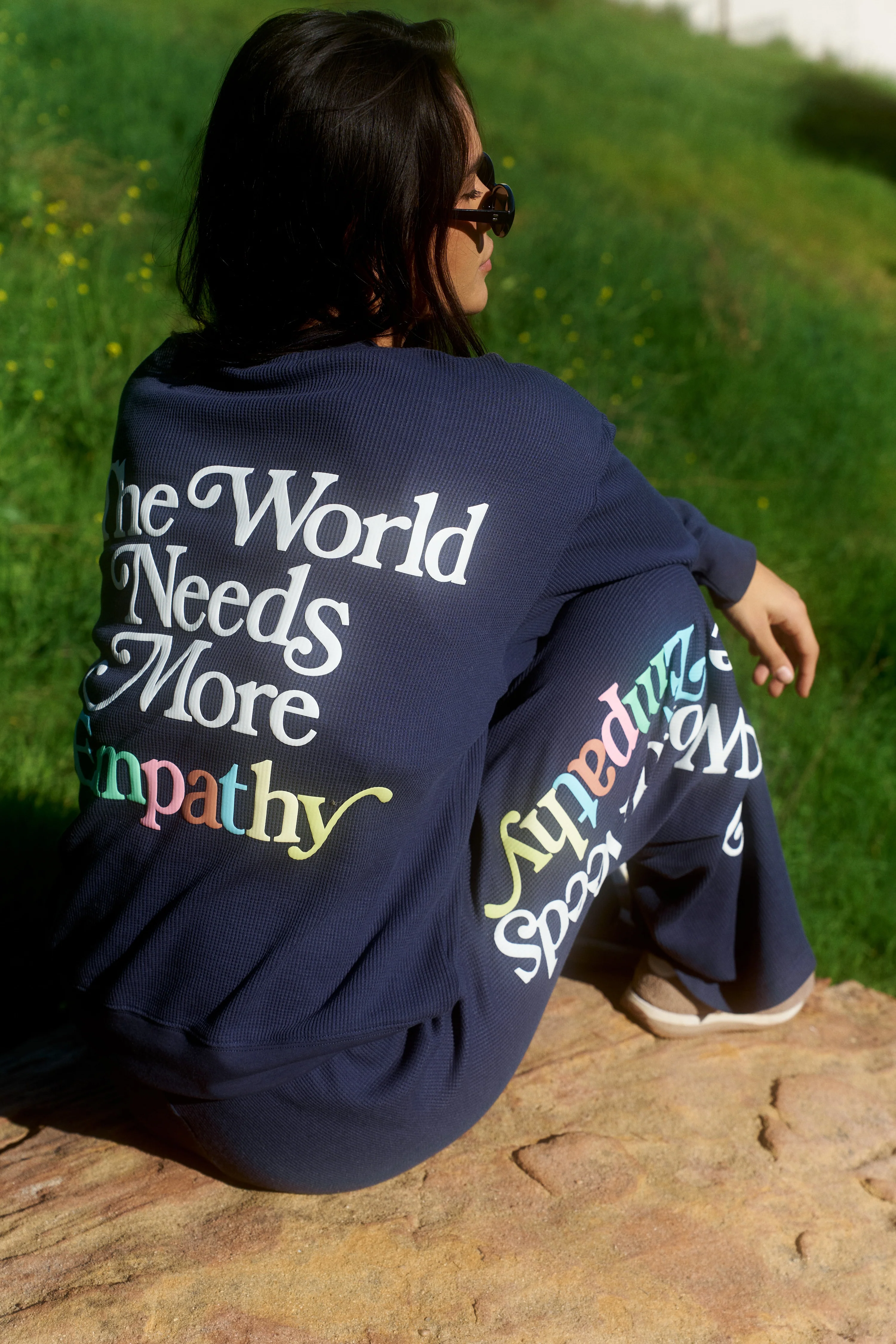 World Needs More Empathy Waffle Classic Crewneck - Image 4