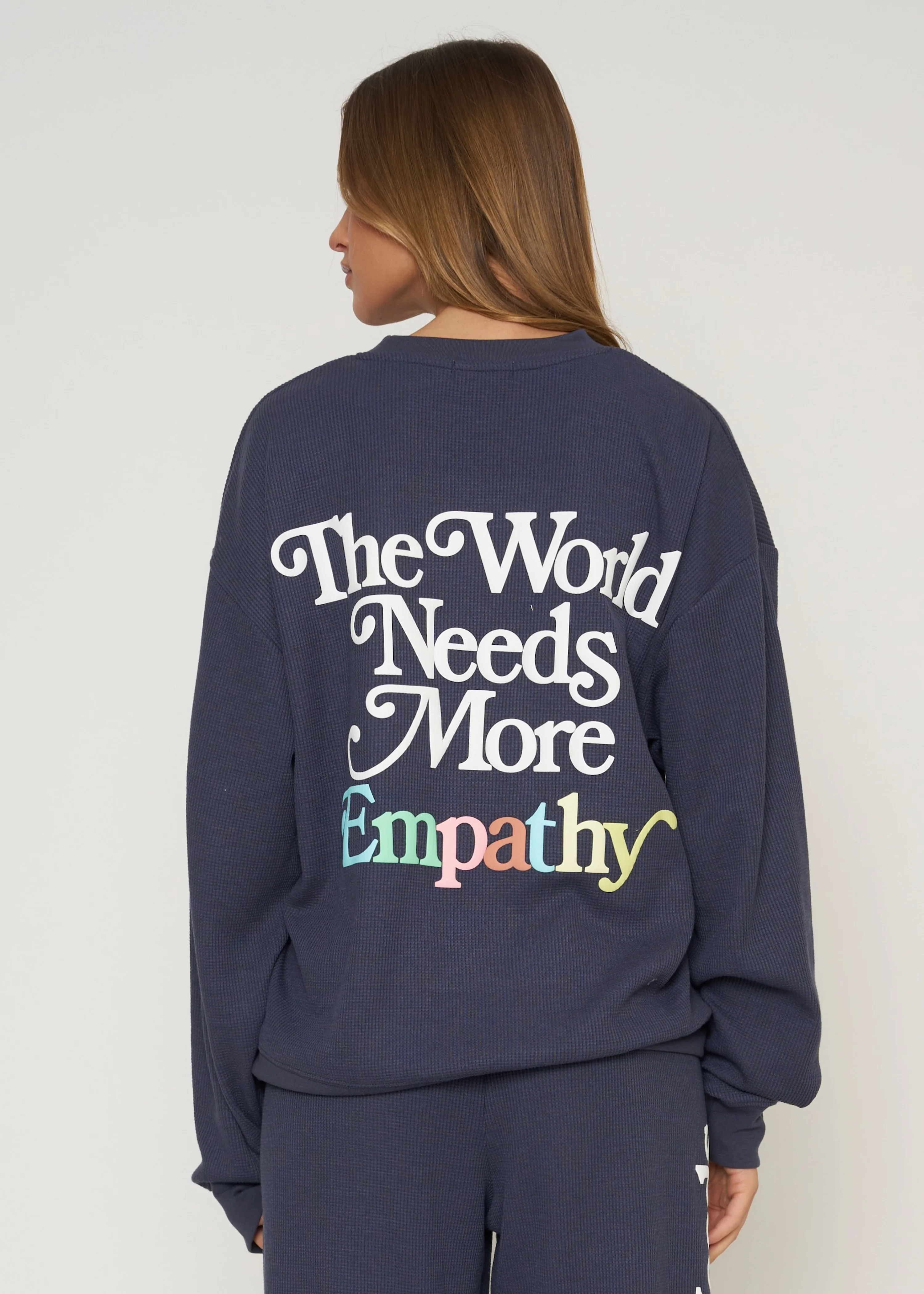 World Needs More Empathy Waffle Classic Crewneck - Image 8